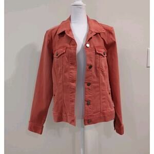 Liverpool Temma Denim Women's L Jean Jacket Coral Stretch Western
